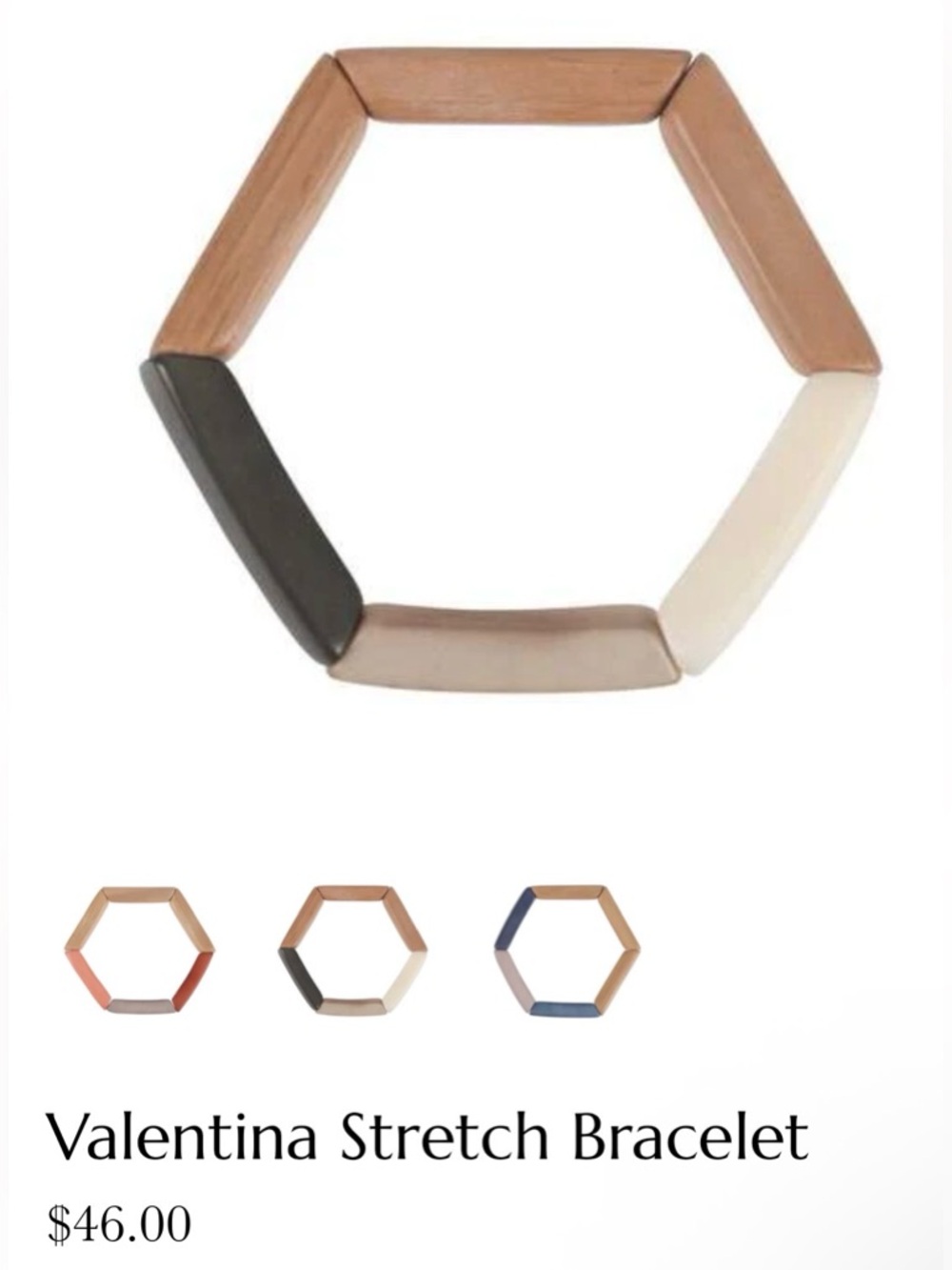 Wood & Tagua Geometric stretch bracelet $46
